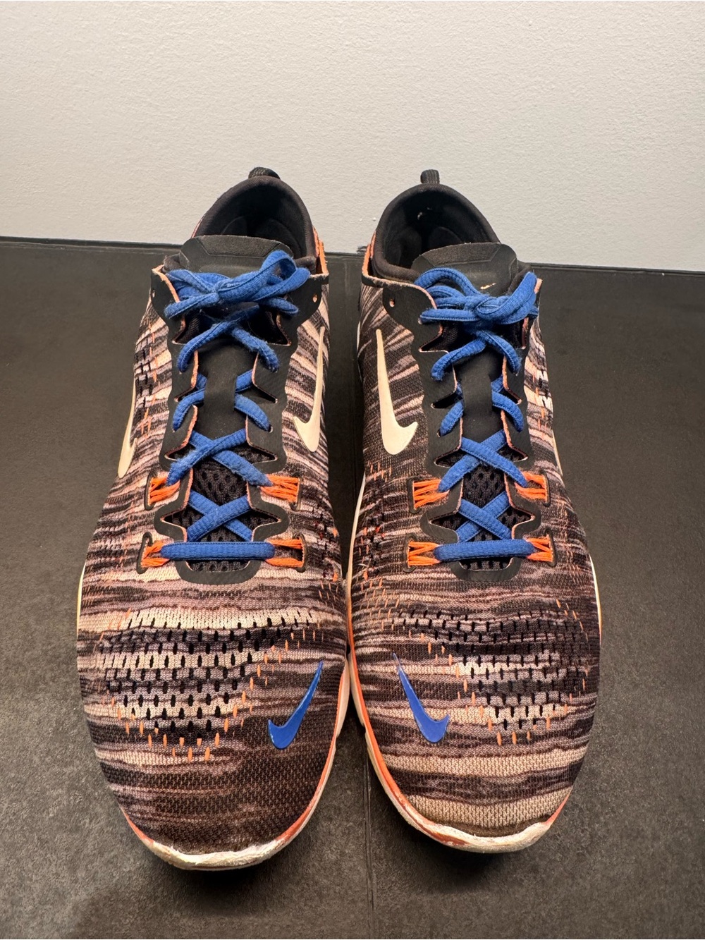 Nike Black, Blue & Orange Flyknit Running Shoes - Picture 5 of 7